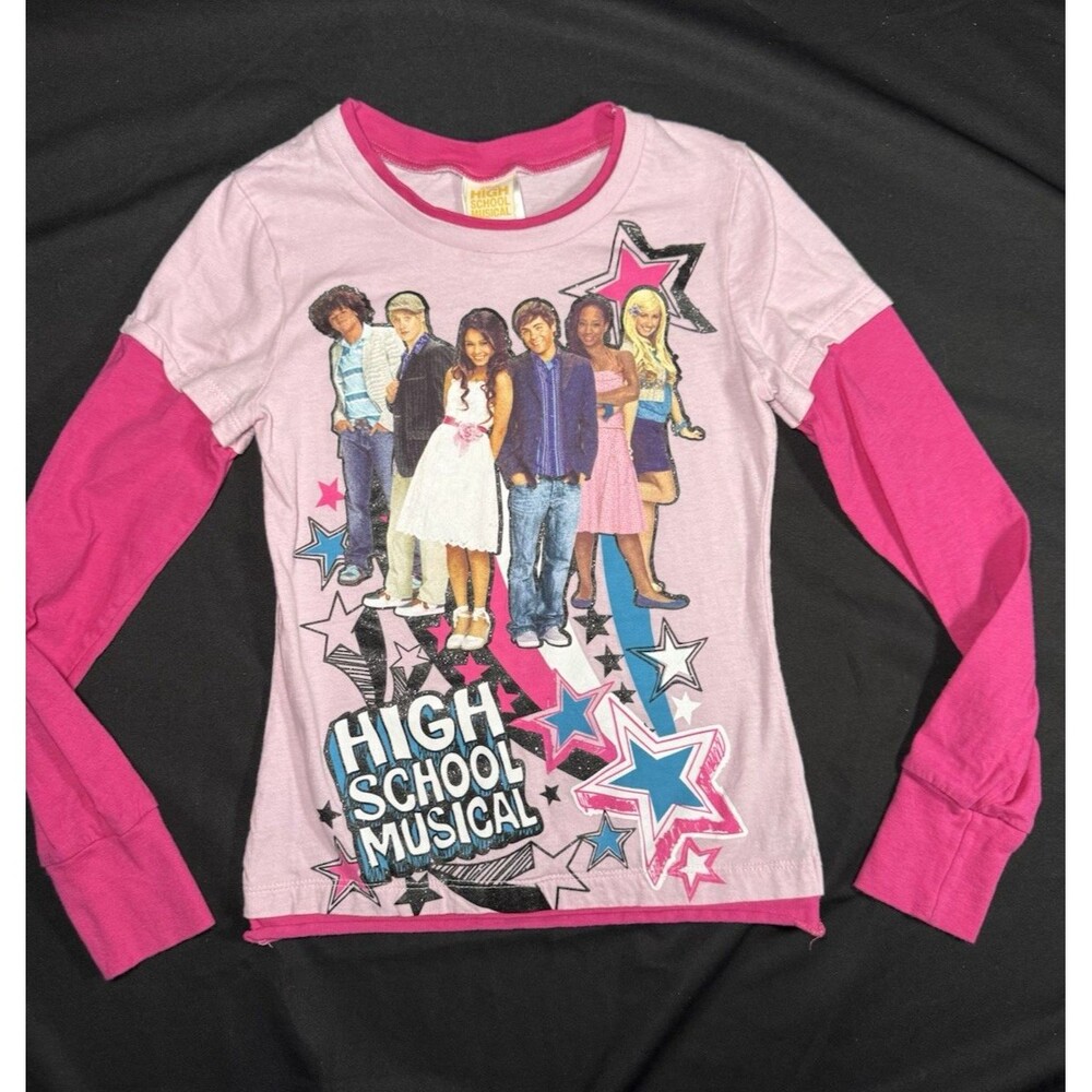 Y2K High School Musical Graphic Layered Long Sleeve Girls Small Teen Disney
